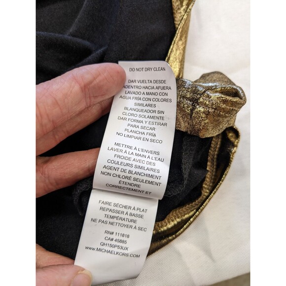 Michael Kors Gold Shimmer Top M Antique Brass Party Holiday New Years NWT $110 - Picture 6 of 10